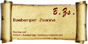 Bamberger Zsanna névjegykártya